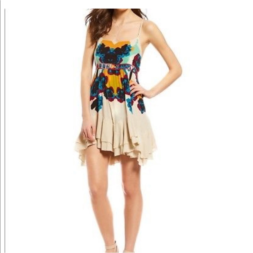 Free People Boho Summer Mini Dress, 100% Rayon